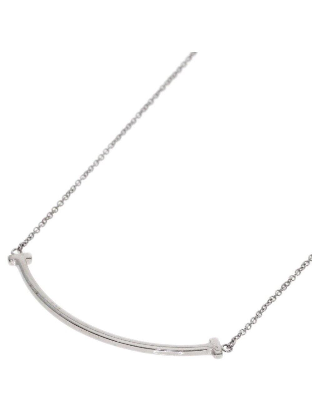 Tiffany & Co T Smile Small Necklace 18K White Gold